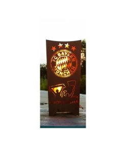 Ferrum FCB Feuerkorb Rekordmeister, Eckig, Rost, Ca. B40/H87/T40 Cm