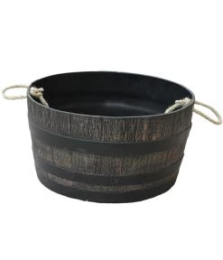 Roto Kunststoff-Fass Mambo Mit Griff, Rund, Braun, Ca. Ø59/H30 Cm