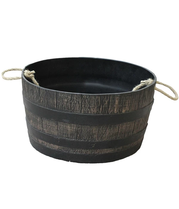 Roto Kunststoff-Fass Mambo Mit Griff, Rund, Braun, Ca. Ø59/H30 Cm