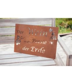 Ferrum Metall-Gedichttafel Poesie, 60 X 40 Cm, Rost