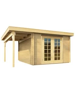 Wolff Finnhaus Gartenhaus Pulti 34-B Typ 3, Inkl. Seitendach A, Ca. B480/H217/T300 Cm