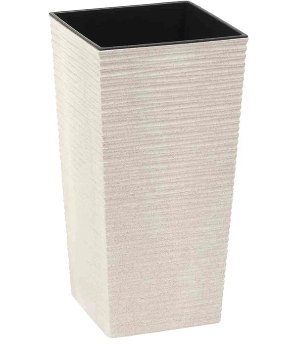 Siena Garden Kunststoff-Topf-Set ECO Nizza, Konisch, Weiß, Ca. B25/H46,5/T25 & B30/H57/T30 Cm, 2-teilig - Image 2