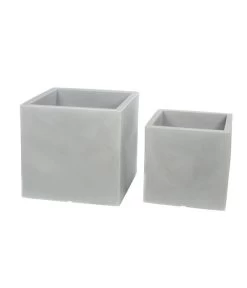 Farmet Kunststoff-Topf-Set Atlantis, Quadratisch, Grau, 2-teilig