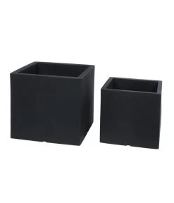 Farmet Kunststoff-Topf-Set Atlantis, Quadratisch, Anthrazit, 2-teilig