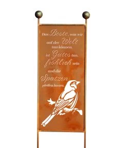 Ferrum Metall-Gartenstecker Spatz, Ca. H205 Cm