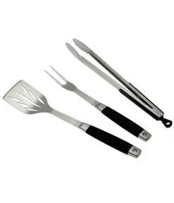 Dehner BBQ Edelstahl-Grillbesteck, 3-teilig