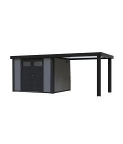 Wolff Finnhaus Metallgerätehaus Eleganto 2724, Inkl. Seitendach Rechts, Ca. B572/H227/T259 Cm